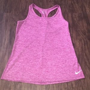 Pink Heathered Nike Razorback Tank Top